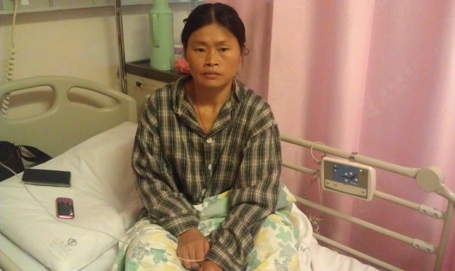 Ran Chongbi stays at a Hong Kong hospital after she was released on bail. (Photo:Vicky Feng)  